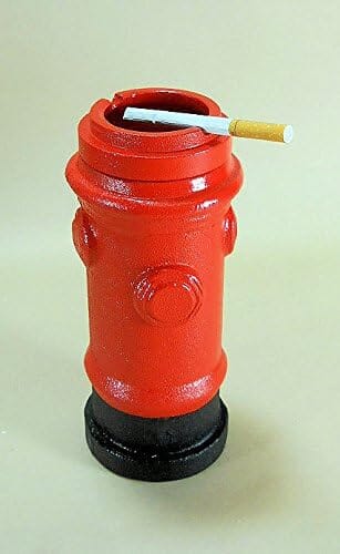 Red Cast Iron Standing Fire Hydrant Ashtray 7" Tall for Cigarette Butts Fire Hydrant Carver's Olde Iron