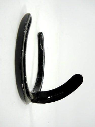 Black Gloss Western Single Horseshoe Hook for the Wall w/token Horseshoe Hook Carver's Olde Iron