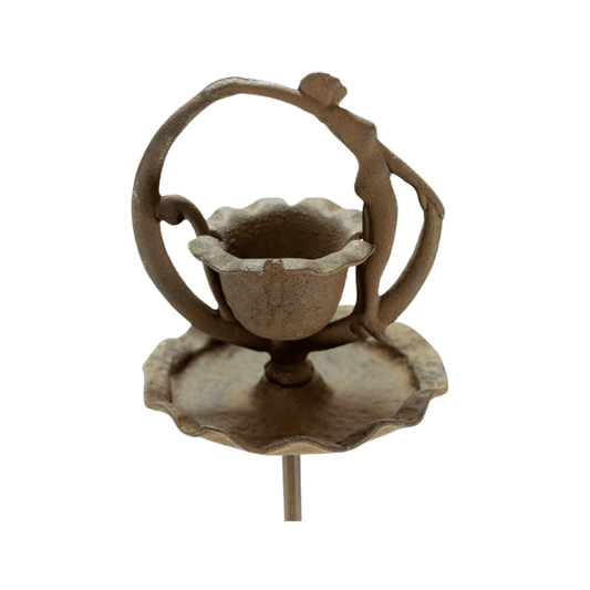 Cast Iron Dancing Lady Ashtray Standing w/handle portable vintage cigar cigarette Ashtrays Carvers Olde Iron