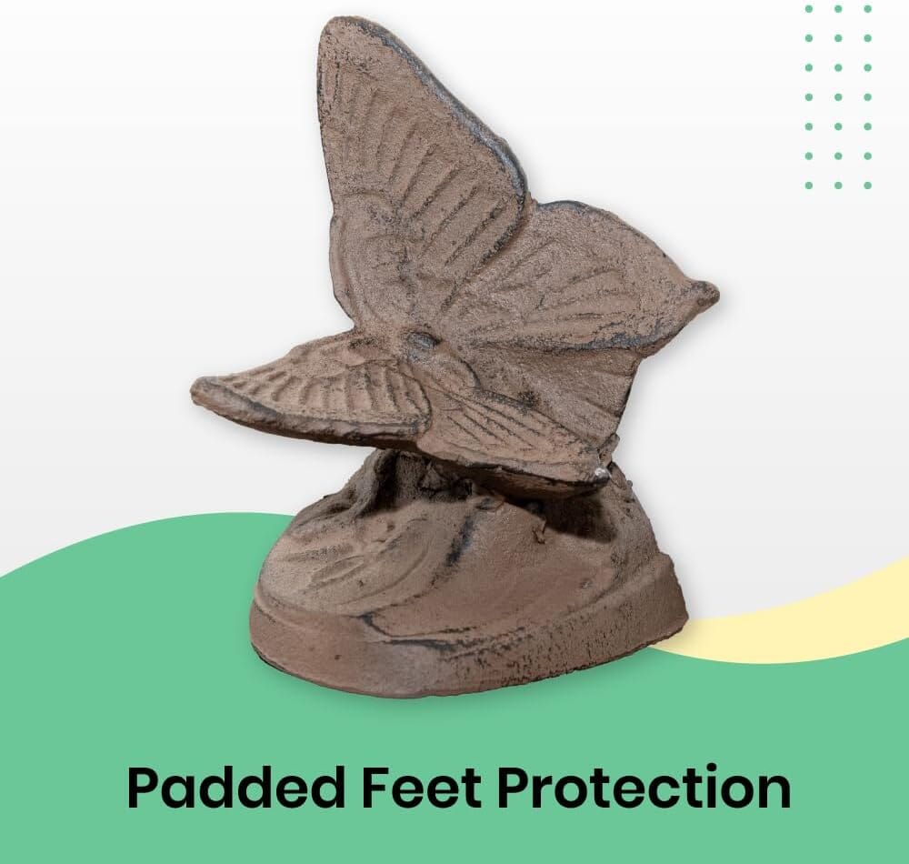 Carver's Old Iron Vintage Cast Iron Butterfly Door Stopper - Elegant and Functional Doorstop door stop Carver's Olde Iron