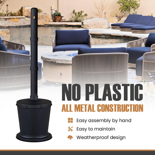 Carver’s Olde Iron Galvanized Steel Outdoor Cigarette Butt Disposal, Metal Receptacle for Commercial Use (36″ Height, 4 Gallon capacity, Black) Metal Receptacle Carver's Olde Iron