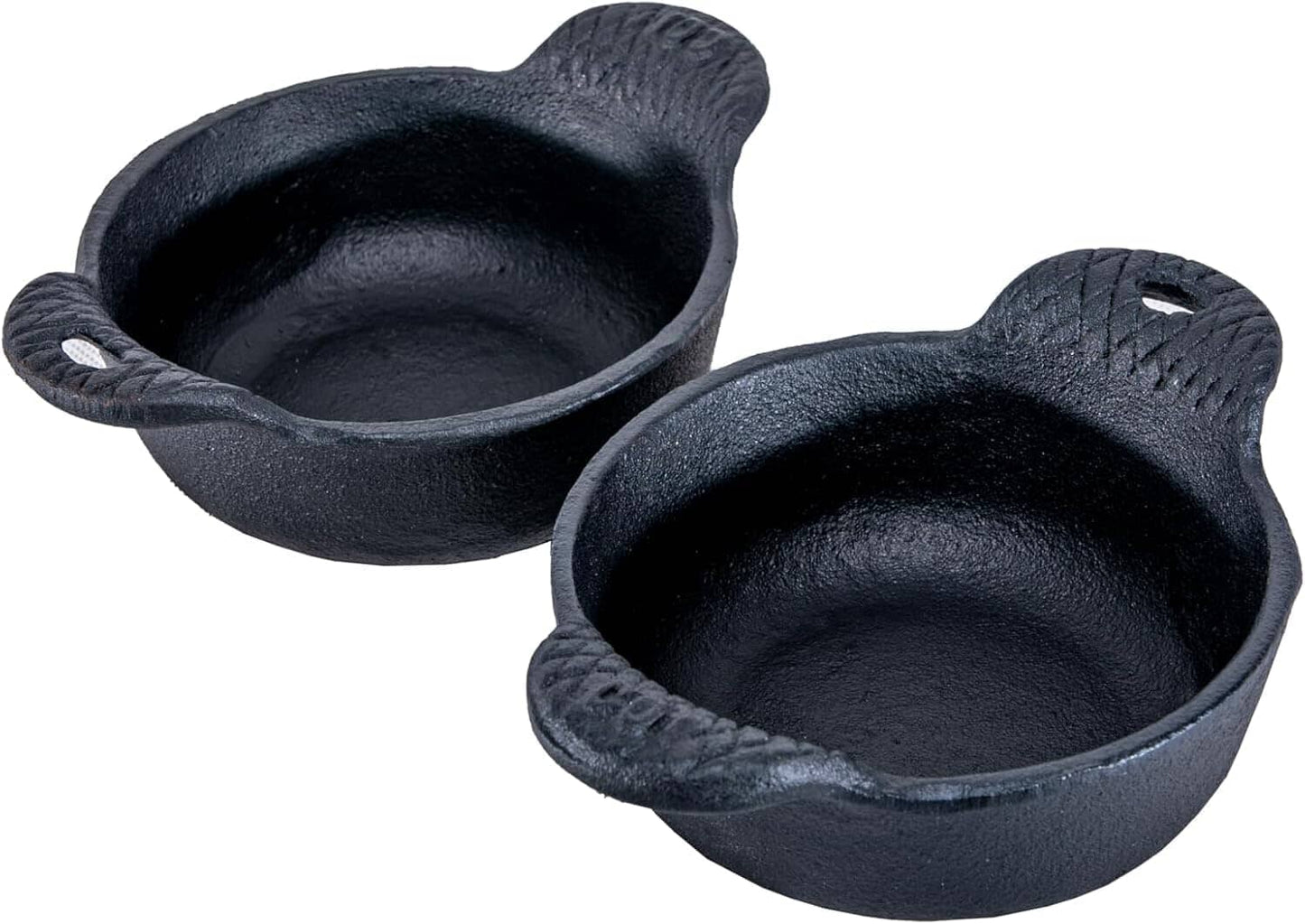 Cast Iron Ramekin Bakeware Bowl Set of 2 by Carver's Olde Iron, 4 1/2" x 1 1/2", 12 Oz Capacity Ramekins Carver's Olde Iron