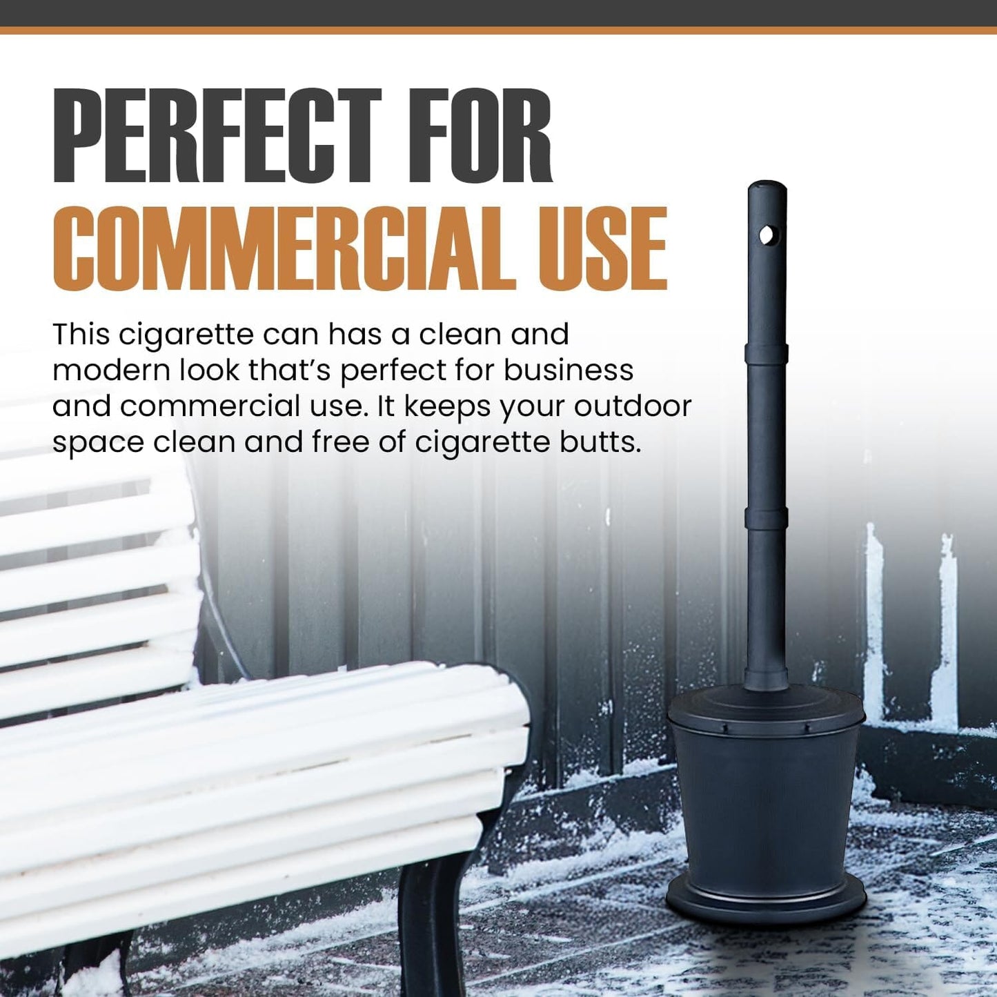 Carver’s Olde Iron Galvanized Steel Outdoor Cigarette Butt Disposal, Metal Receptacle for Commercial Use (36″ Height, 4 Gallon capacity, Black) Metal Receptacle Carver's Olde Iron