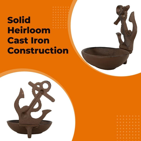 Rustic Nautical Anchor Soap Dish Cast Iron - Bar Soap Holder for Shower, Bathroom Soap Holder, and Soap Dish for Bathroom Sink Carver's Olde Iron