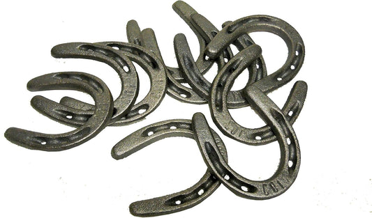 3.5" Cast Iron Metal Horseshoe Set - Easy to Weld (80 Pieces) Horseshoe Set Carver's Olde Iron