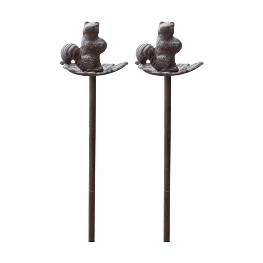 Hose Guide - Heavy Duty Solid Aluminum Decorative Squirrel Garden Hose Stake at 19 Inches Tall, Plants and Landscaping. (2, Squirrel) Hose Guide Carver's Olde Iron