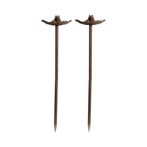 Carver's Olde Iron Hose Guide - Heavy Duty Solid Aluminum Decorative Frog Garden Hose Stake at 19 Inches Tall, Plants and Landscaping. (2, Frog) Hose Guide Carver's Olde Iron