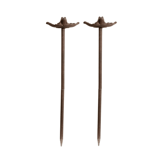 Carver's Olde Iron Hose Guide - Heavy Duty Solid Aluminum Decorative Frog Garden Hose Stake at 19 Inches Tall, Plants and Landscaping. (2, Frog) Hose Guide Carver's Olde Iron