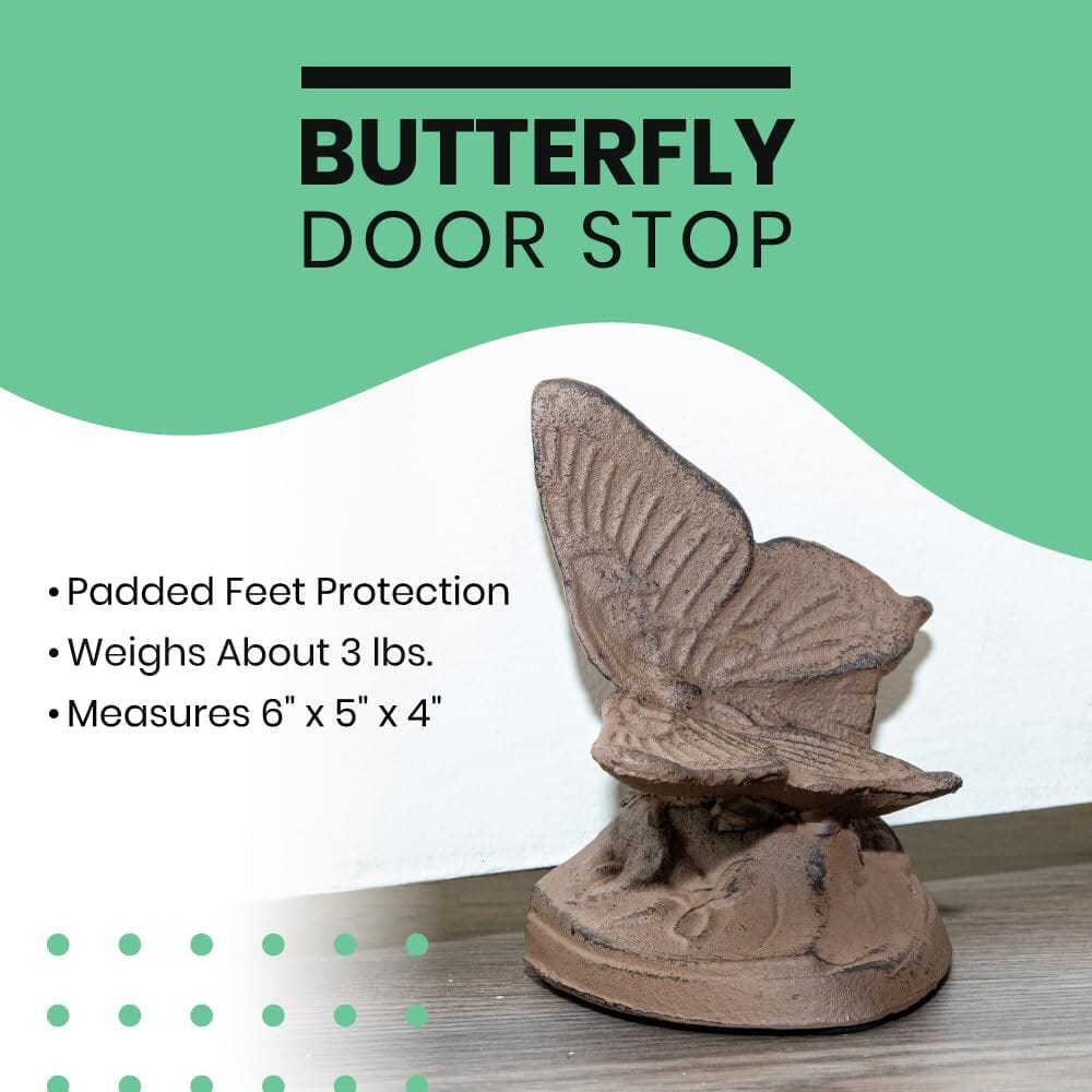 Cast Iron Butterfly Door Stop Carver's Olde Iron