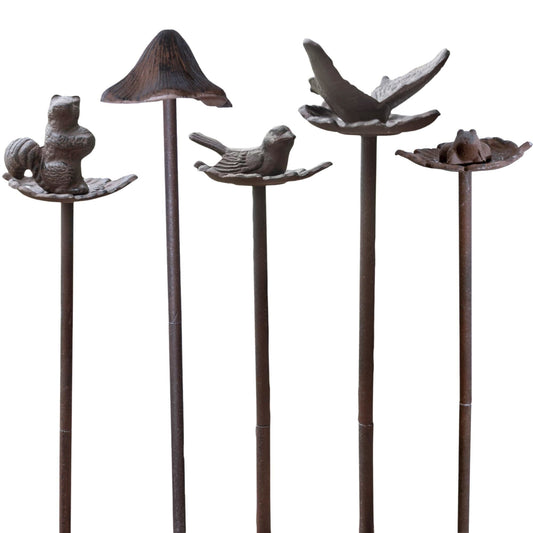 Hose Guide Variety Pack - Heavy Duty Solid Aluminum Decorative Garden Hose Stakes, 19 Inches Tall, The Perfect Addition to Your Property to Protect Your Flower Beds, Plants and Landscaping Hose Guides Carver's Olde Iron Set of 5