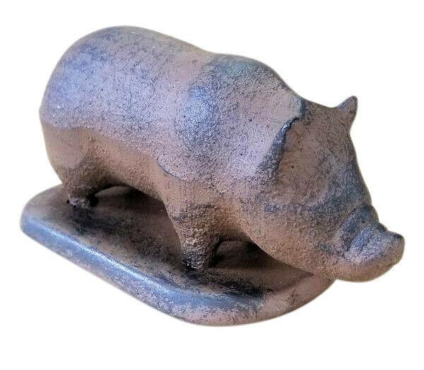 Heavy Cast Iron Pig Hog Piggy Shoat Paperweight Doorstop