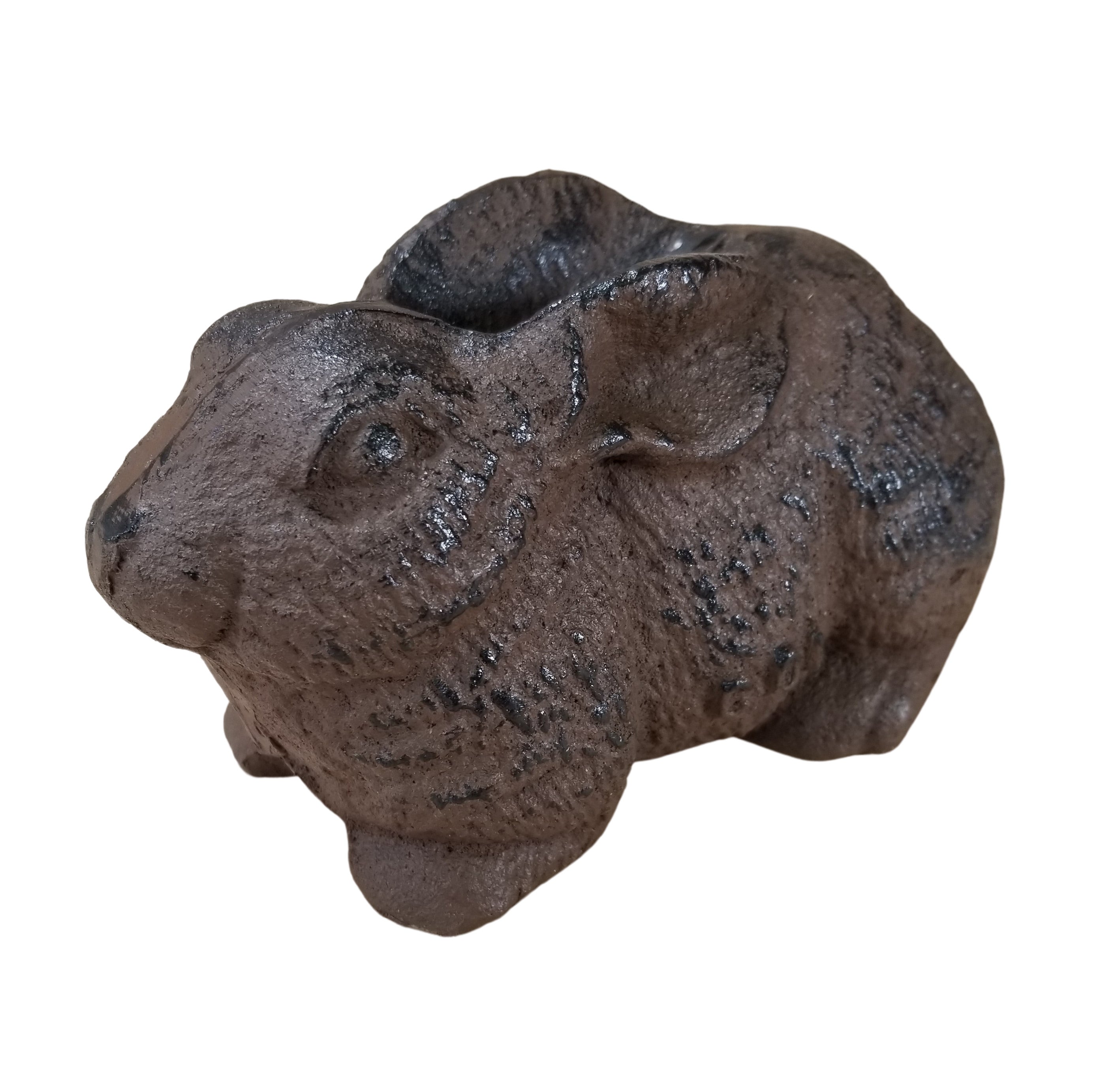 Cast Iron Rabbit Paperweight or Doorstop Rustic Brown