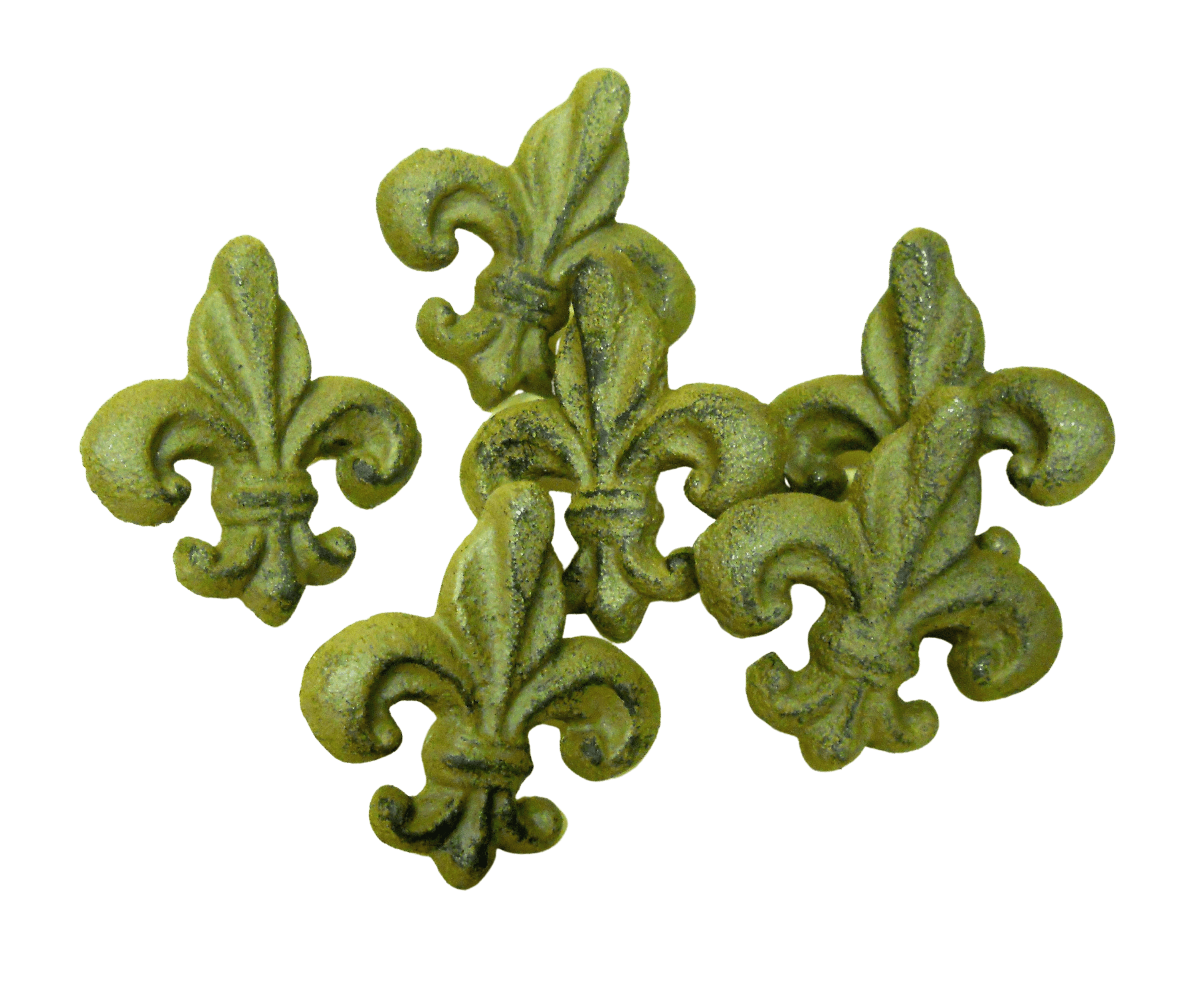 4pc Cast Iron Fleur Fluer de Lys Nail on Decorative Plaques