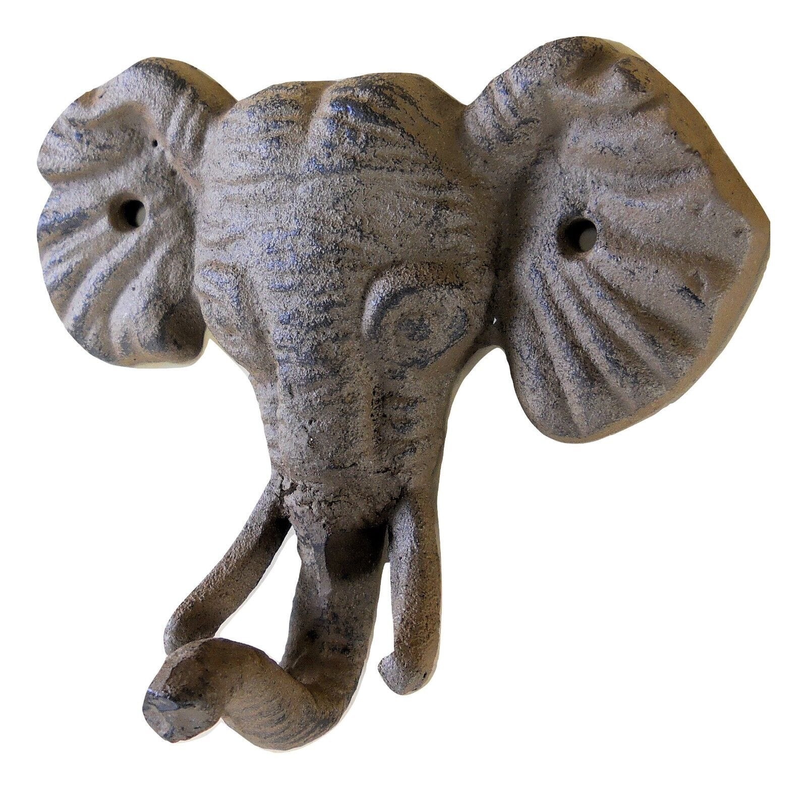Cast Iron Elephant Hooks Rustic Brown w/ Hardware