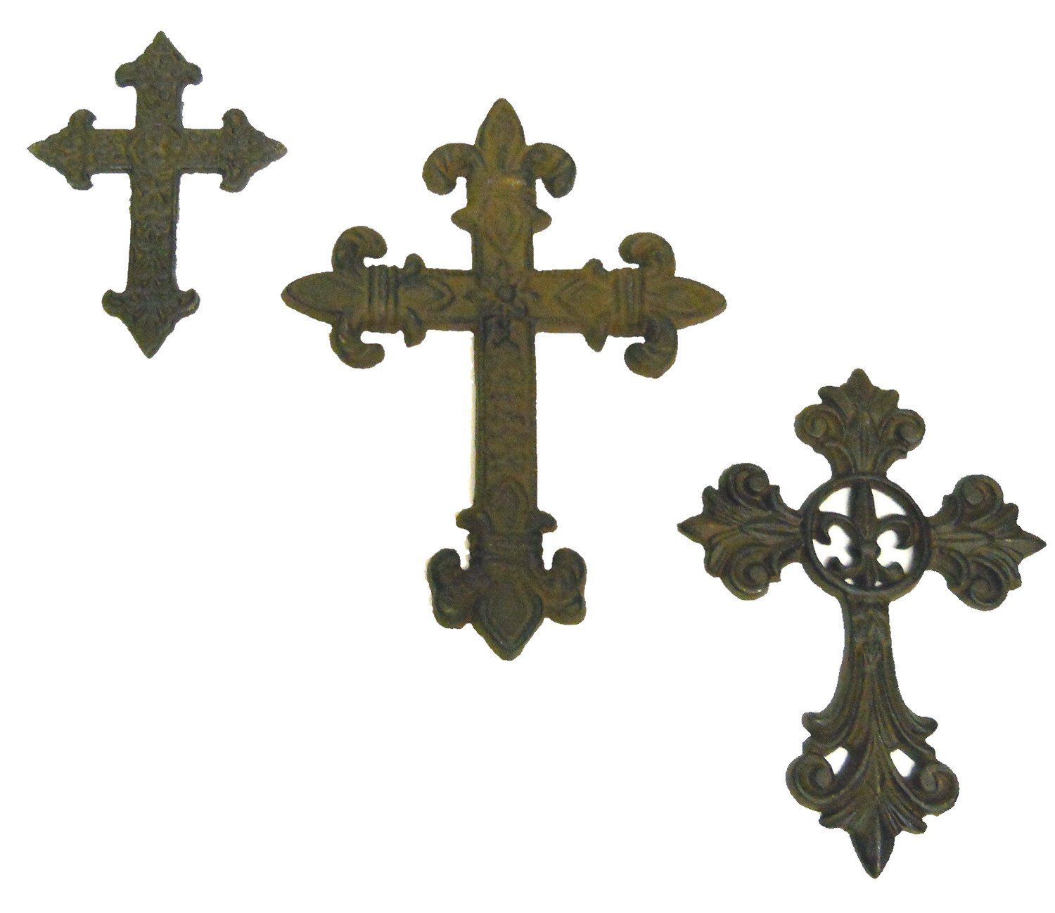 Cast iron Crosses 3pc wall gothic medieval crosset1