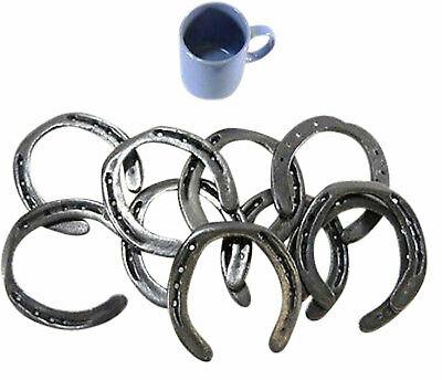 HS1 - 10pc Cast Iron Horseshoes Crafting Decor southwestern