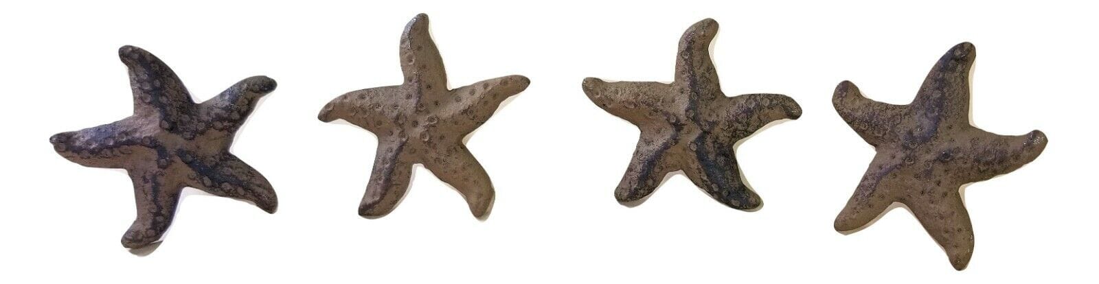 4 Cast Iron Starfish Knobs for Drawers or Cabinet Doors