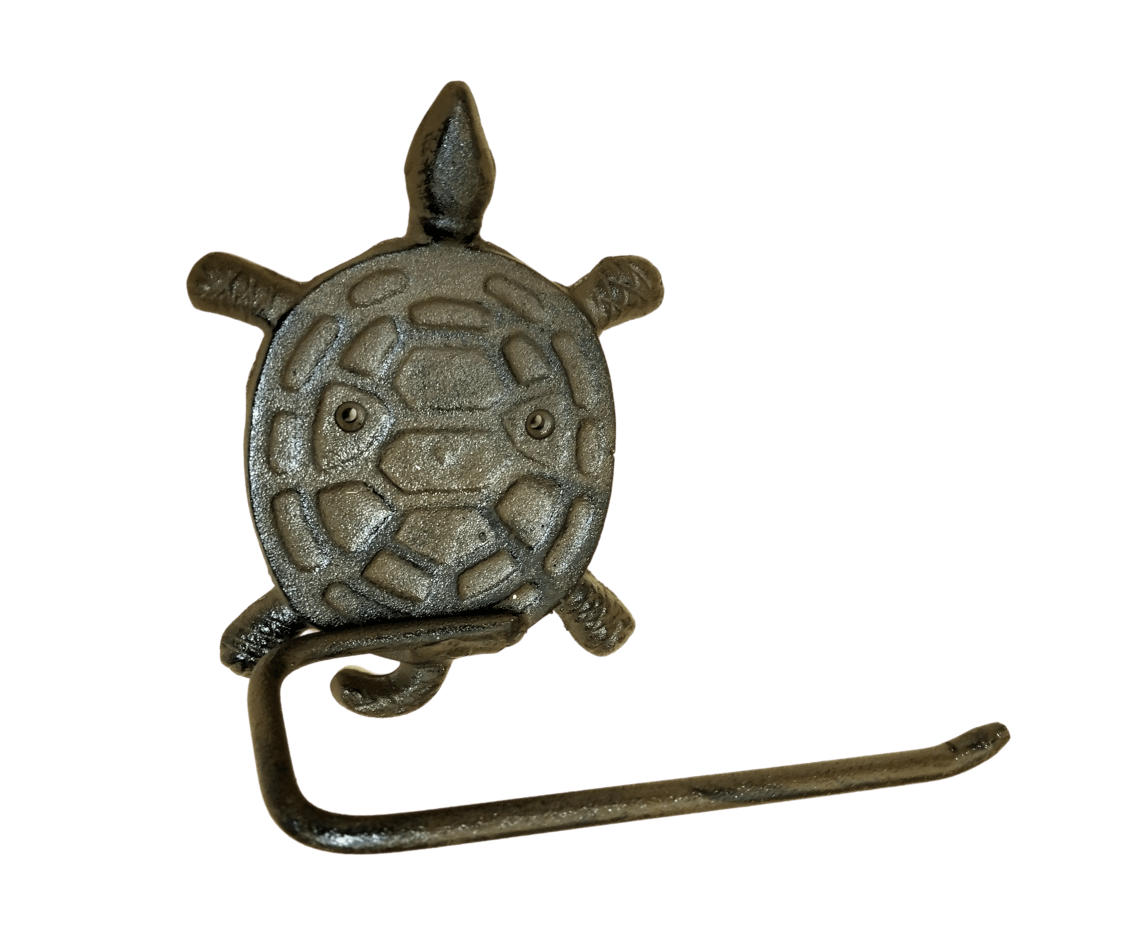 Cast Iron Turtle Toilet Paper Holder Rustic Brown w/hardware