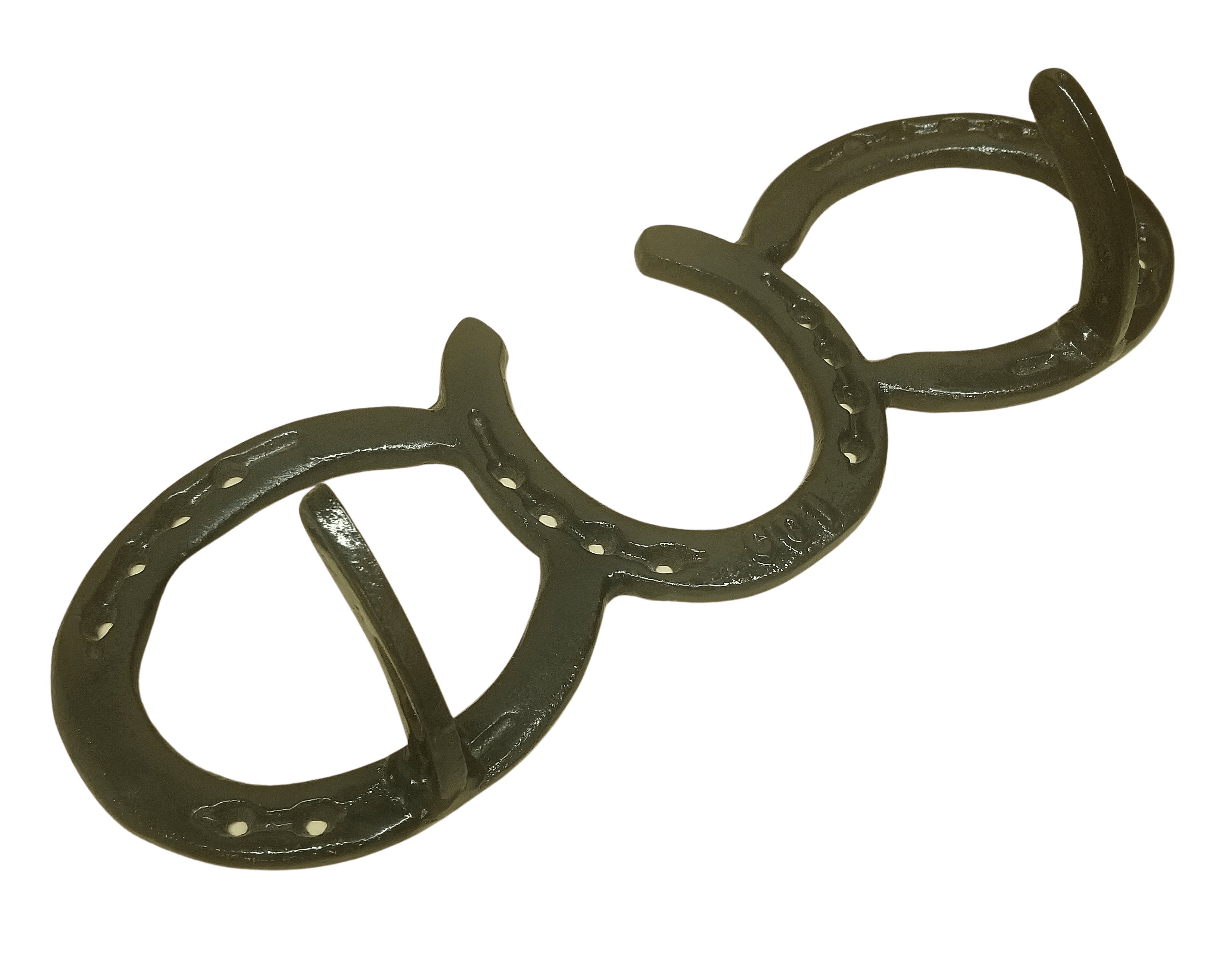 Gloss Black Cast Iron Horseshoe Wall Double Hook