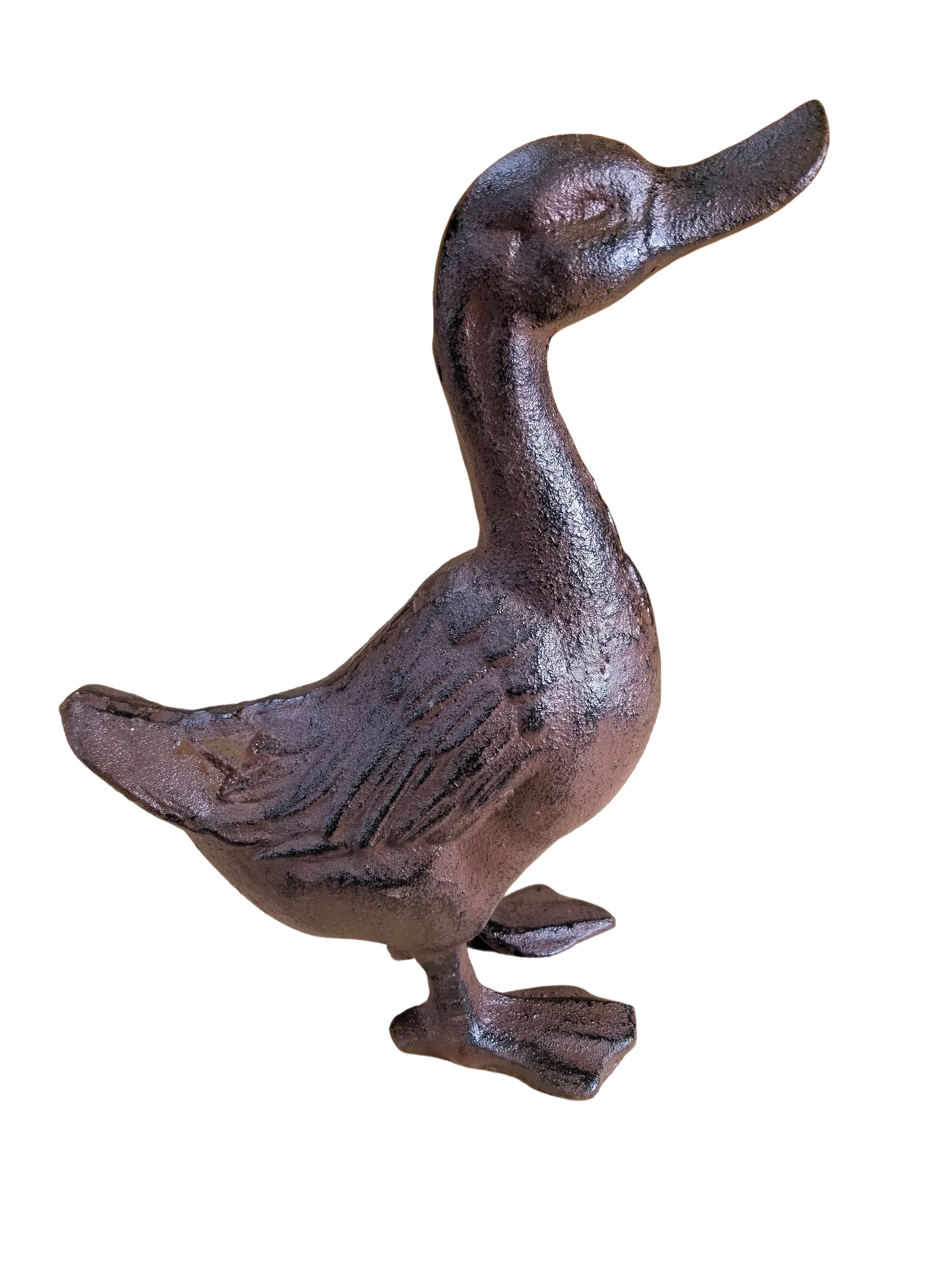 Rustic Brown Cast Iron Proud Duck Doorstop 10