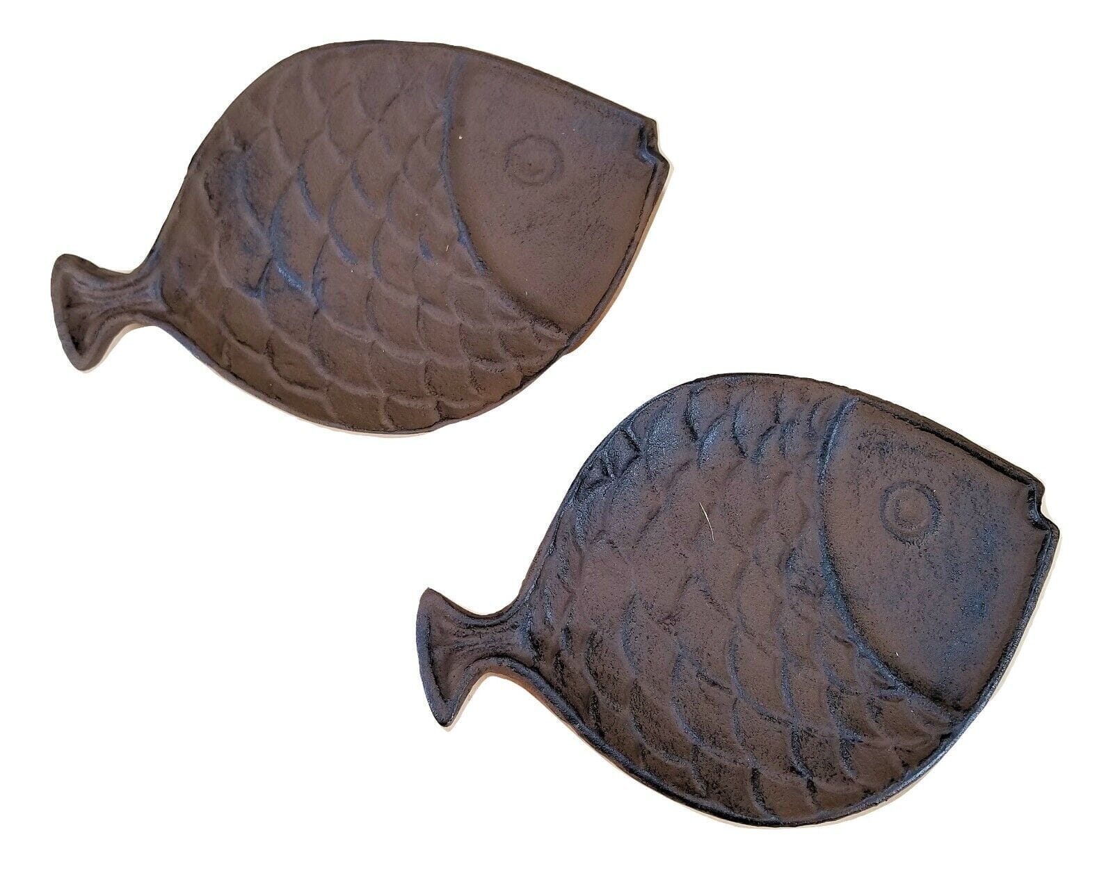 2 pc Cast Iron Goldfish Bowl serving tray display