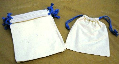 Set of 10 plain muslin drawstring bags 7