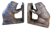 2 pc Cast Iron Pig Bookends Heavy Heirloom Quality