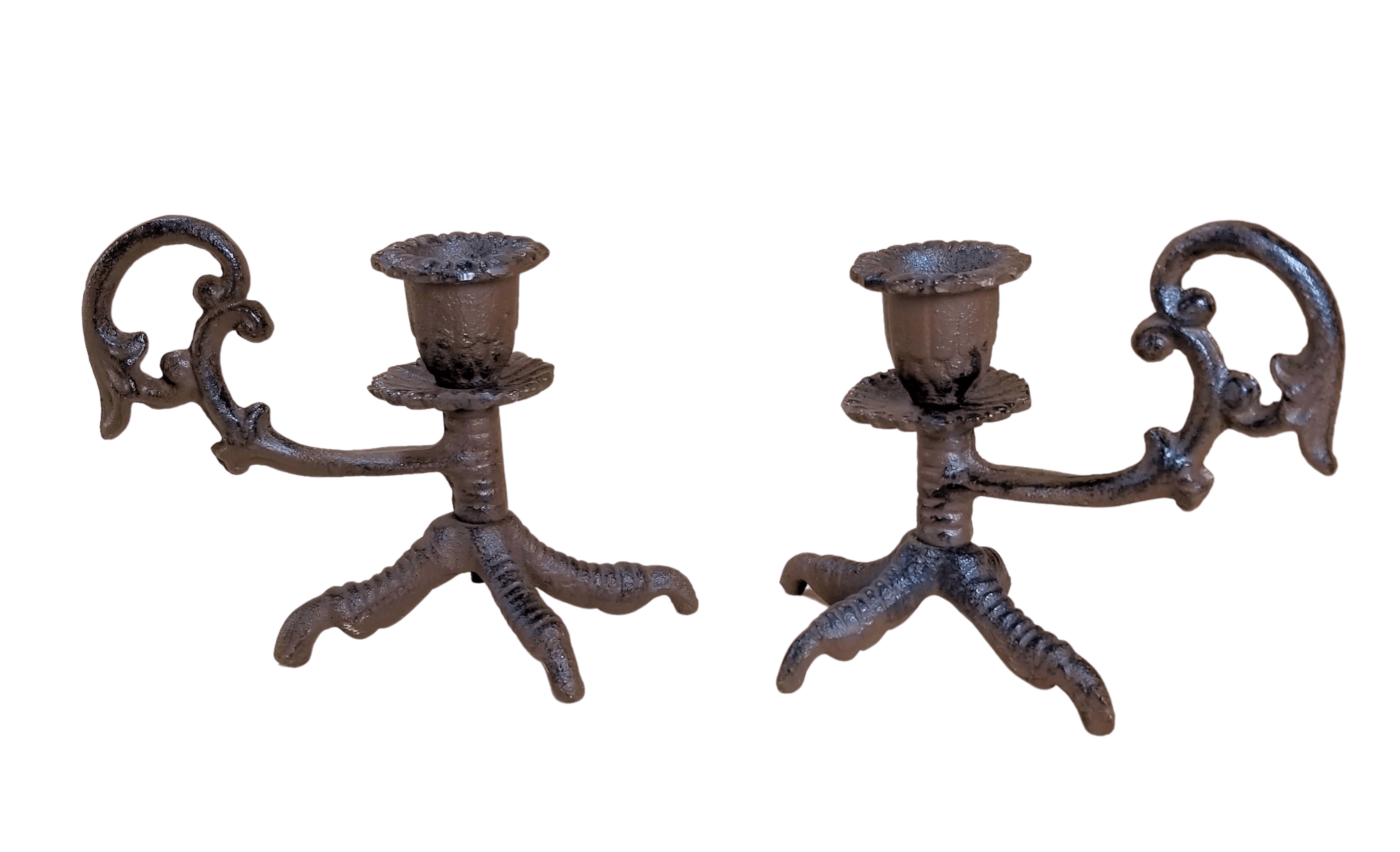 New Cast Iron Clawfoot claw foot Candle Holders sticks talon