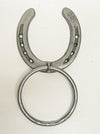 Natural Cast Iron Horseshoe Towel Ring 4" for bath and kitchen towel ring Carvers Olde Iron 