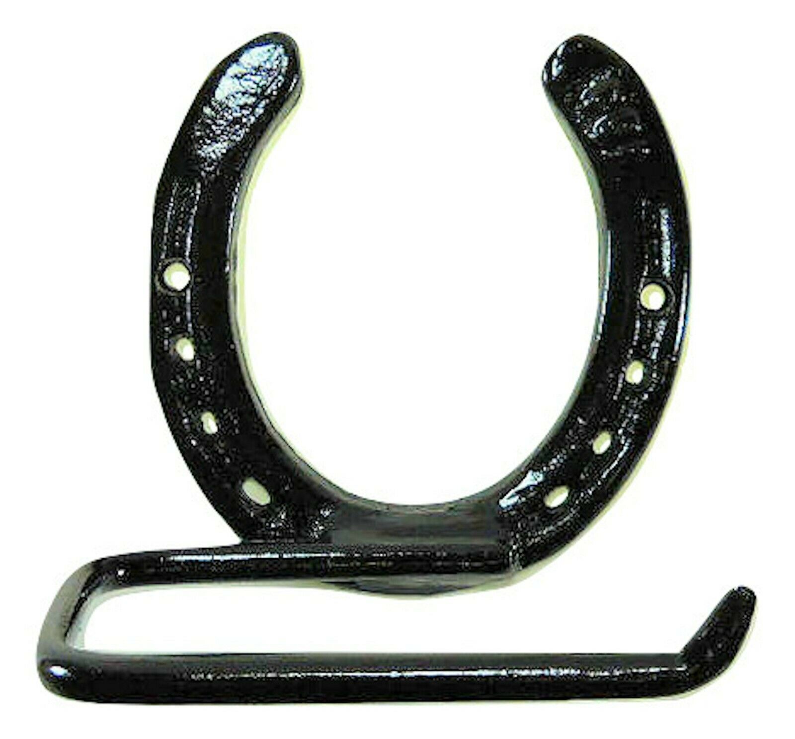 Black Horseshoe Toilet Paper Holder in Cast Iron