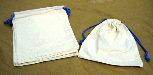 Set of 10 plain muslin drawstring bags 9
