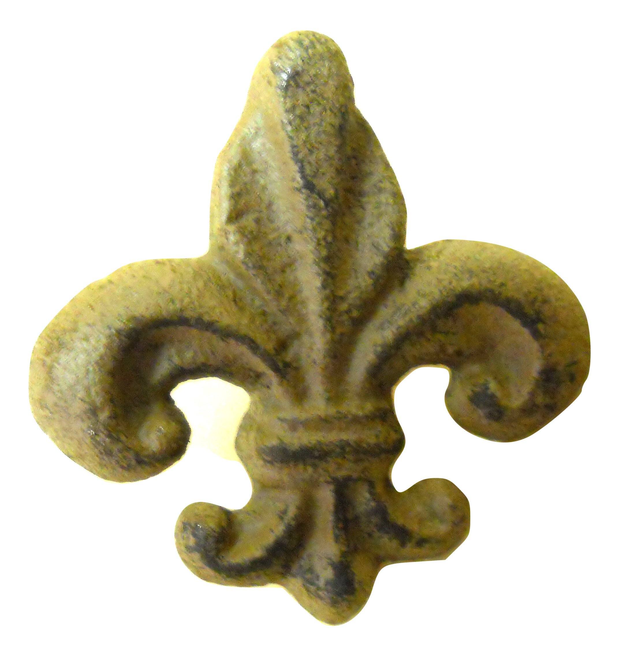 Fleur de Lys 25 pc Cast Iron Embellishments w/ Nail 2.5x2.5 inch