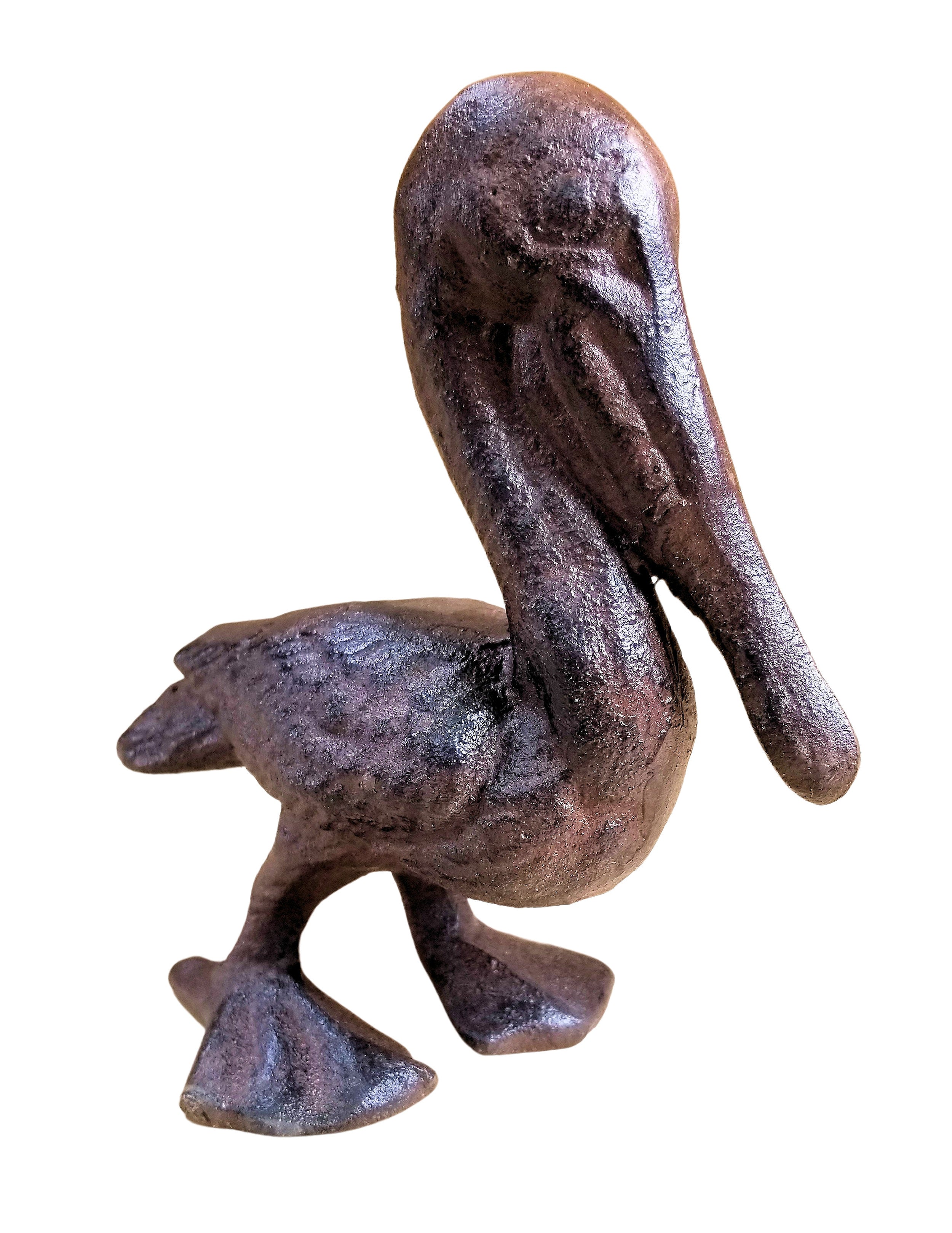 Cast Iron Rustic Brown Pelican Doorstop or Paperweight Nautical