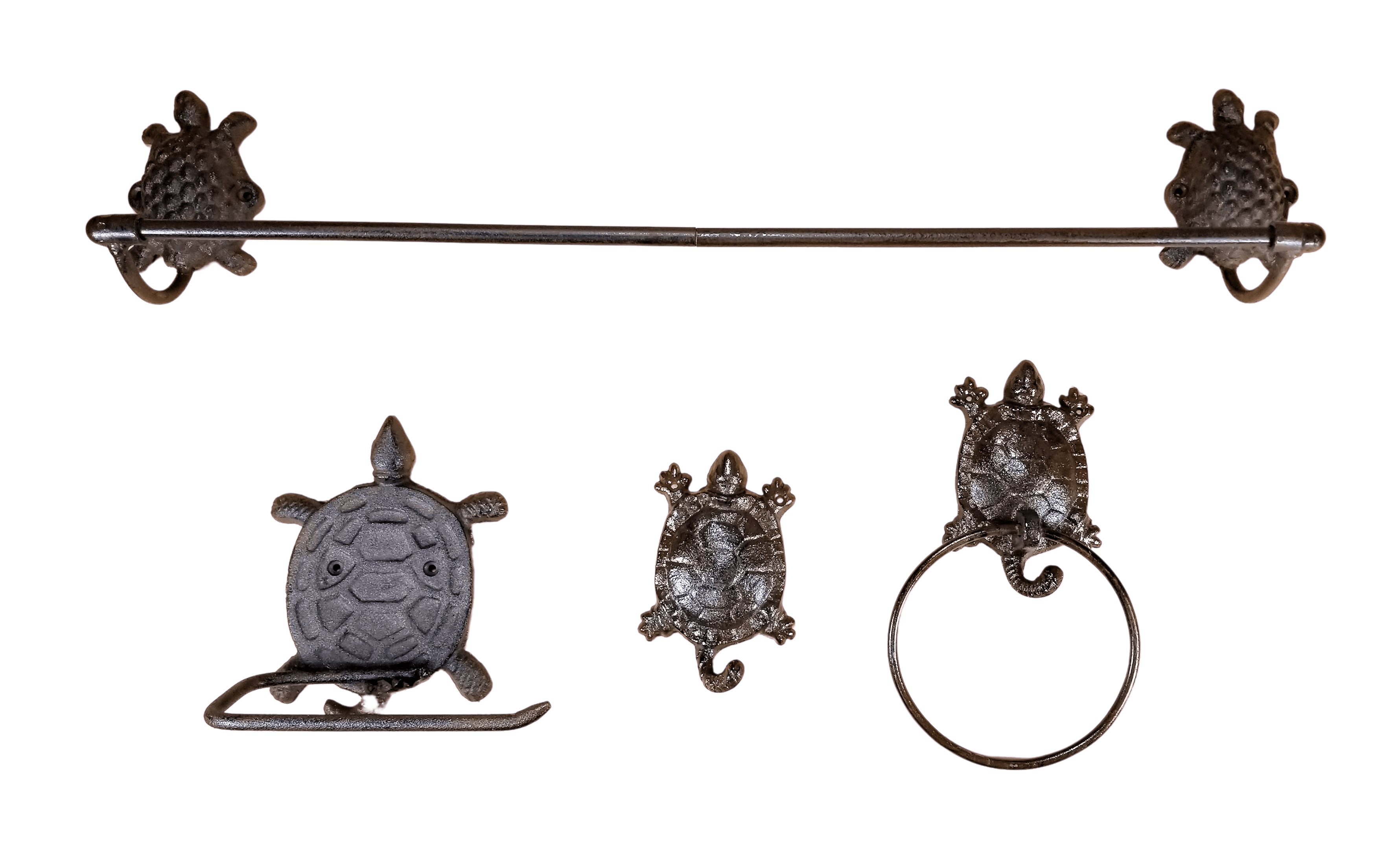 Cast Iron Turtle Bathroom Accessory Set