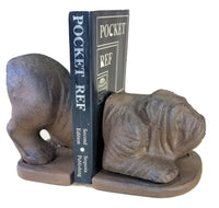 Rhino Bookends Solid Cast Iron Heavy Vintage Look