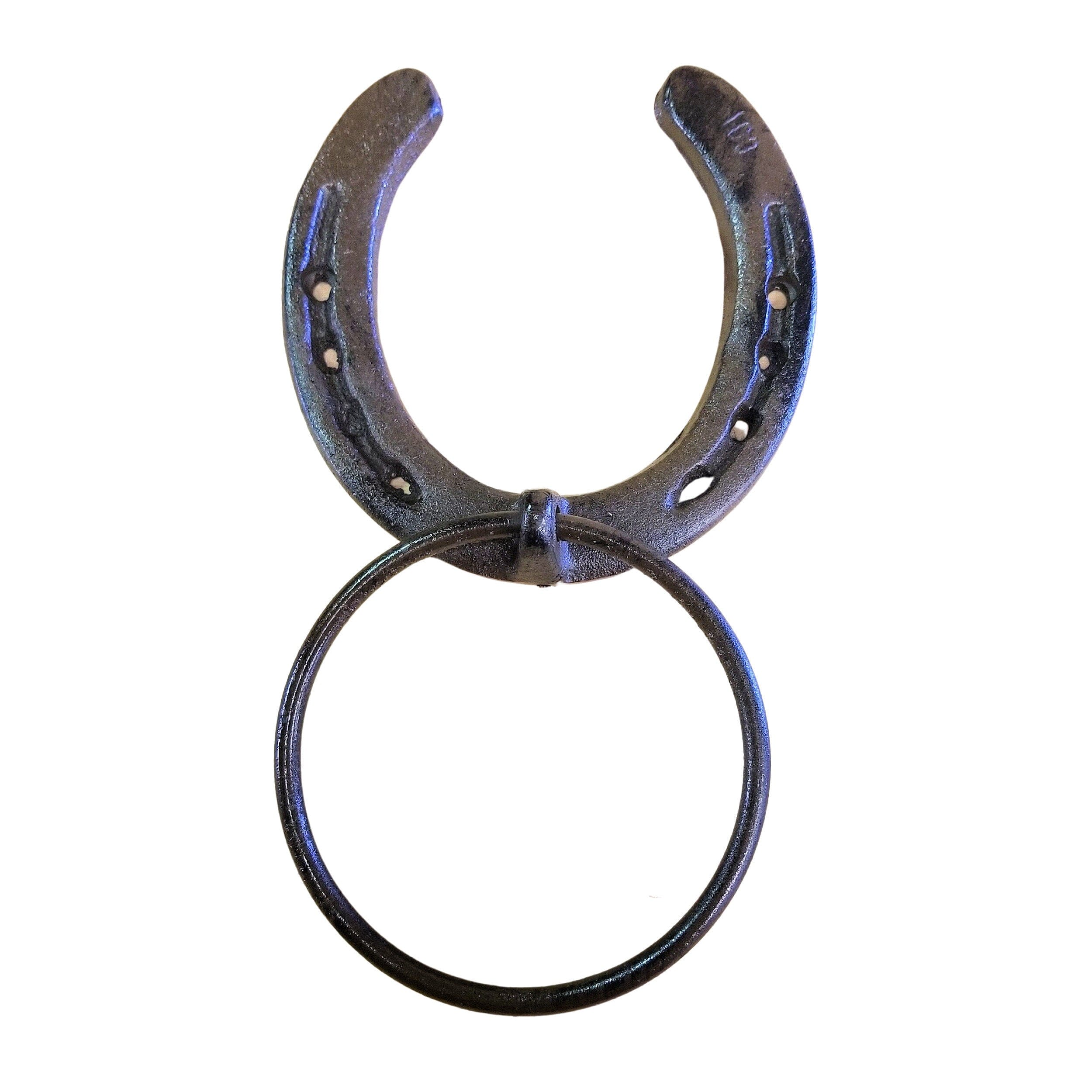Brown Cast Iron Horseshoe Towel Ring 4
