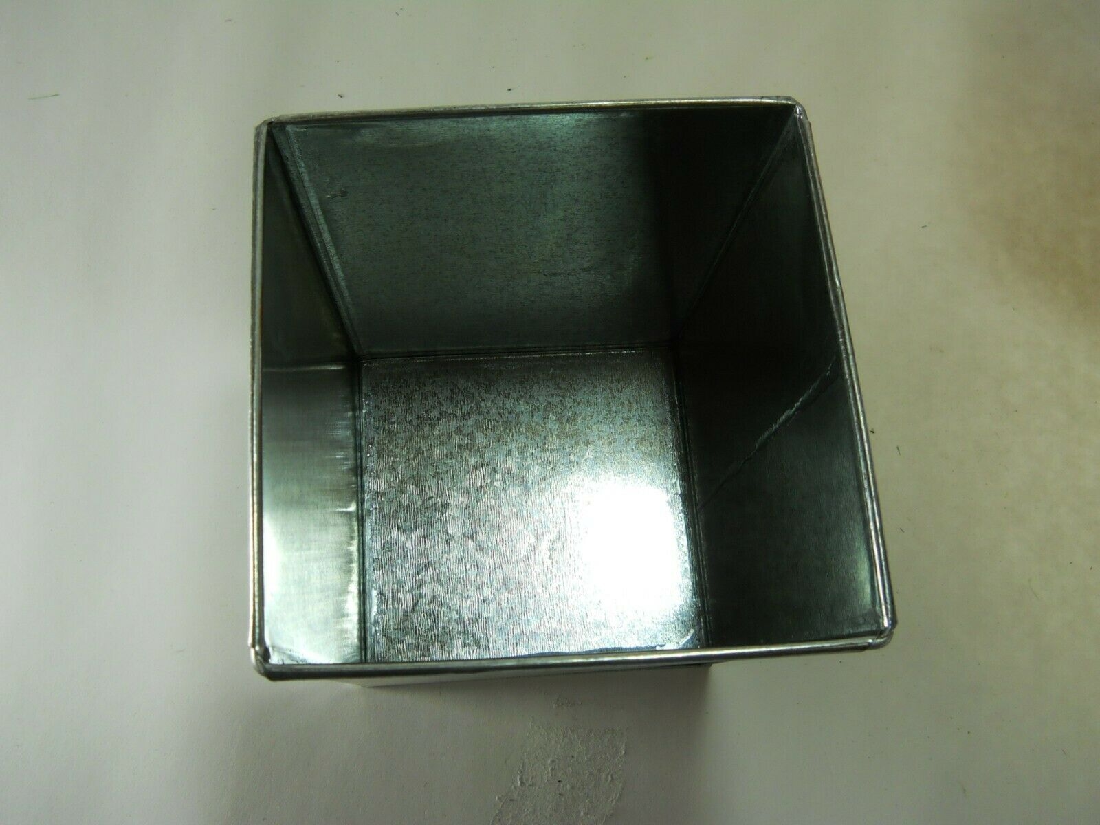 3 pc Square Galvanized Pots NOT waterproof 5x5x4 1/2 tall.