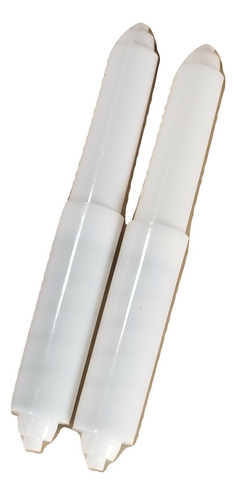 2 toilet paper rollers tissue holders white plastic