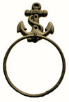 6" Cast Iron Anchor Towel Ring Nautical Bath and kitchen decor towel ring Carvers Olde Iron 