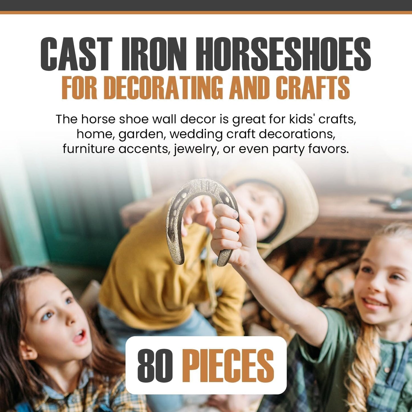 3.5" Cast Iron Metal Horseshoe Set - Easy to Weld Carver's Olde Iron 80 Pieces 