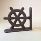 Ships Wheel Bookends Cast Iron Helm Book Ends Carvers Olde Iron 