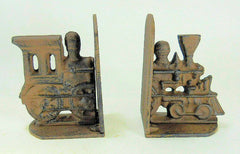 Cast Iron Train Bookends Primitive Heavy Bookends Carvers Olde Iron 