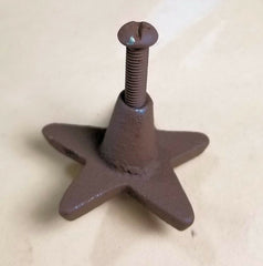 4 pc Cast Iron Star Knobs w/ screws cabinet pulls drawer handles rustic brown knobs Carvers Olde Iron 