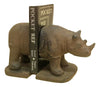 Rhino Bookends Solid Cast Iron Heavy Vintage Look Bookends Carvers Olde Iron 