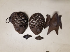 Black Koi Cast Iron Fish Candle Holder Goldfish Lamp Candle Holders & Accessories Carvers Olde Iron 