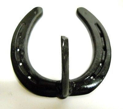 Black Cast Iron Single Horseshoe Wall Hook coat hat keys Wall Hooks & Hangers Carvers Olde Iron 
