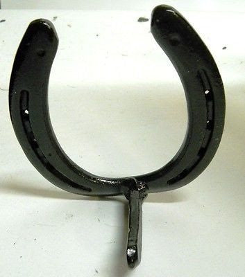 Black Cast Iron Single Horseshoe Wall Hook for coats hats keys