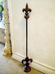 Doorstop French Fleur De Lis Adjustable 26" Rustic Home Decor Cast Iron Doorstops carvers olde iron 