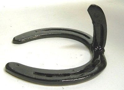 Black Cast Iron Single Horseshoe Wall Hook coat hat keys Wall Hooks & Hangers Carvers Olde Iron 