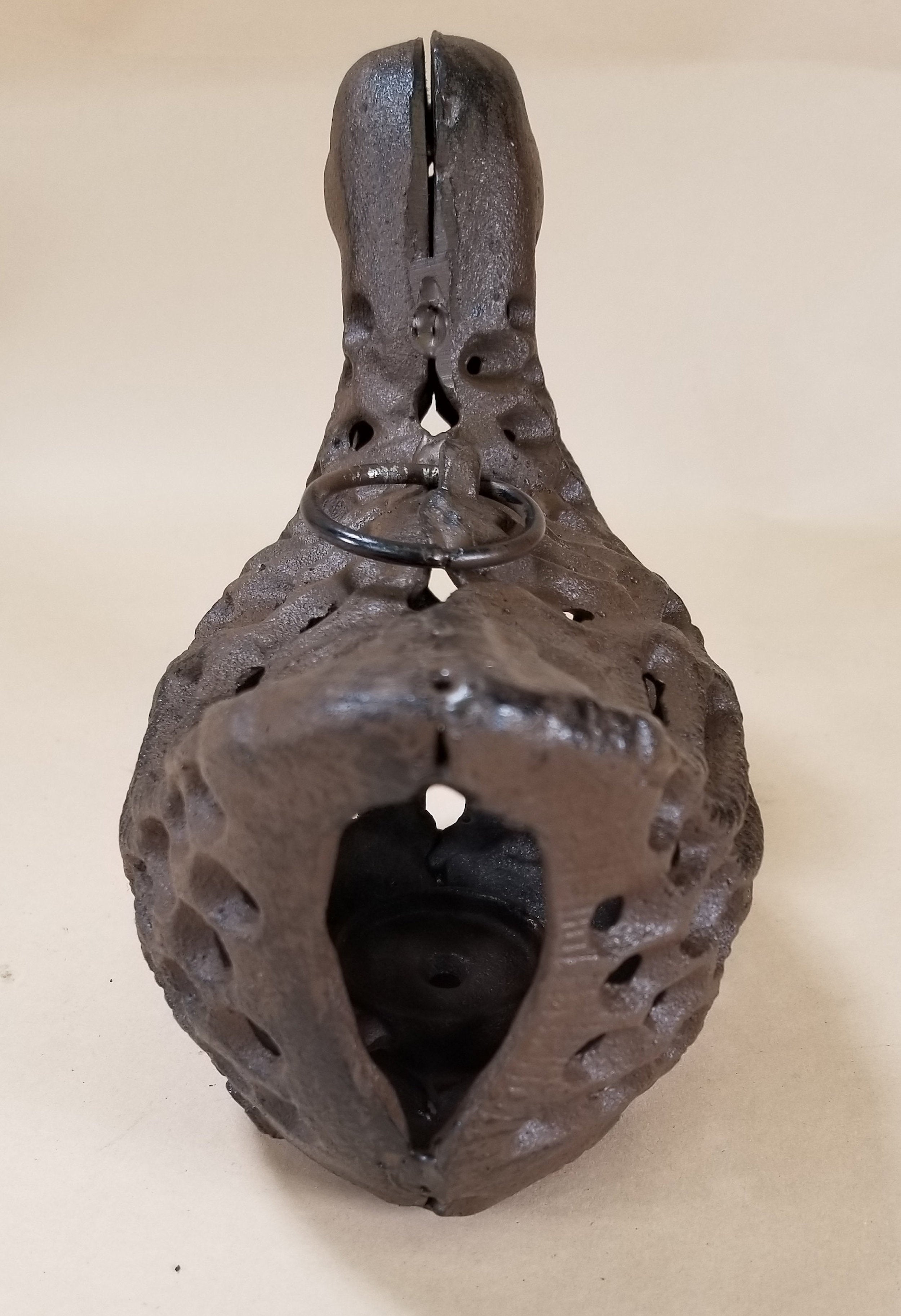 Cast Iron Hanging Duck Candle Holder Votive Rustic Brown candle holder Carvers Olde Iron 